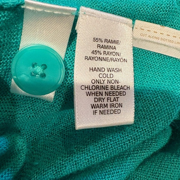 LOFT teal colored cardigan 3/4 sleeves button down closure v neck women’s M - Picture 9 of 9
